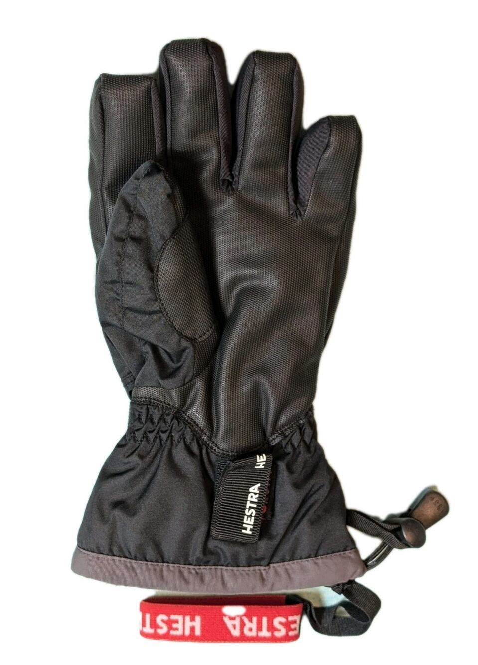 SINGLE LEFT HAND Hestra Unisex 5 Finger Black Leather Youth Junior Size 7